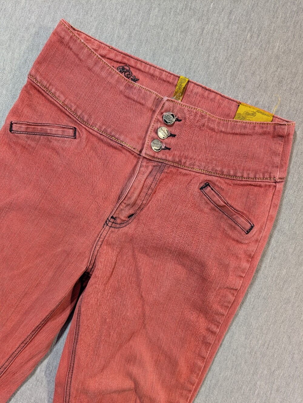 Bench OJ Gold Edition Ultra Low Jeans Women's 30 Pink Slim Cut